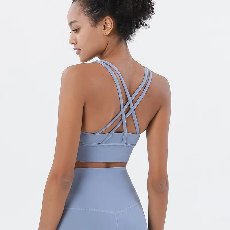 Nylon Top Women Bra Sexy Top Woman Breathable Underwear Women Fitness Yoga Sports Bra for Women Gym 30 Colors