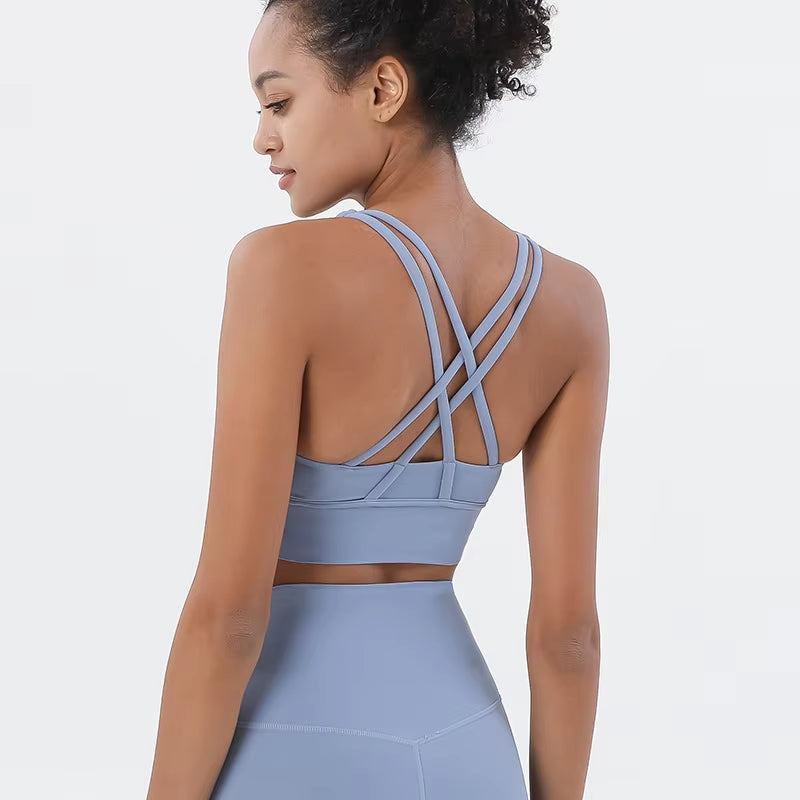 Nylon Top Women Bra Sexy Top Woman Breathable Underwear Women Fitness Yoga Sports Bra for Women Gym 30 Colors